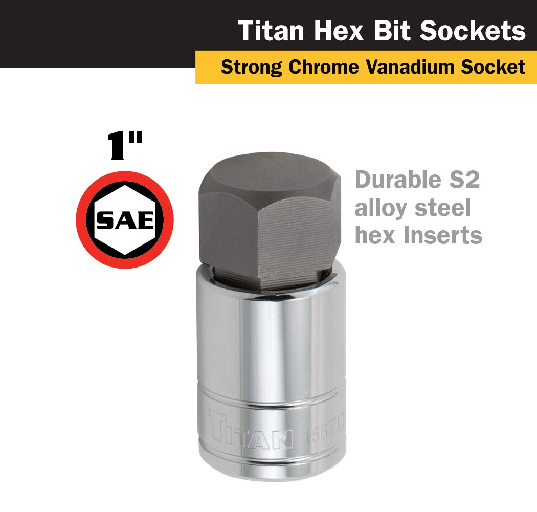 Amazon.co.jp: Titan Tools - 1/2 Dr. 1 六角ビットソケット(15670